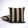 Jute Look Black Stripe Pillow Cover