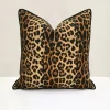 Leopard Print Piped Pillow Cover