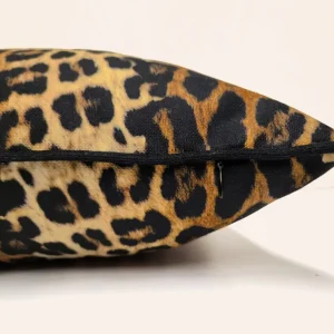 Leopard Print Piped Pillow Cover