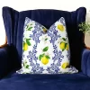 Majolica Lemon Branch Print Pillow Cover