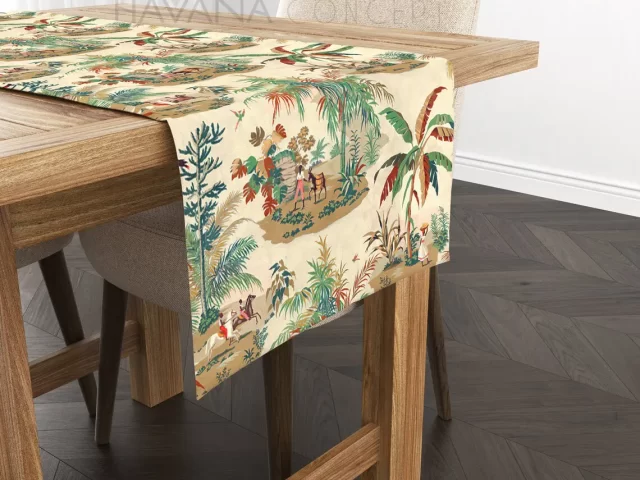 Martinique Island Toile Table Runner