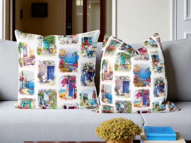 Mediterranean Windows and Doors Pillow Cover