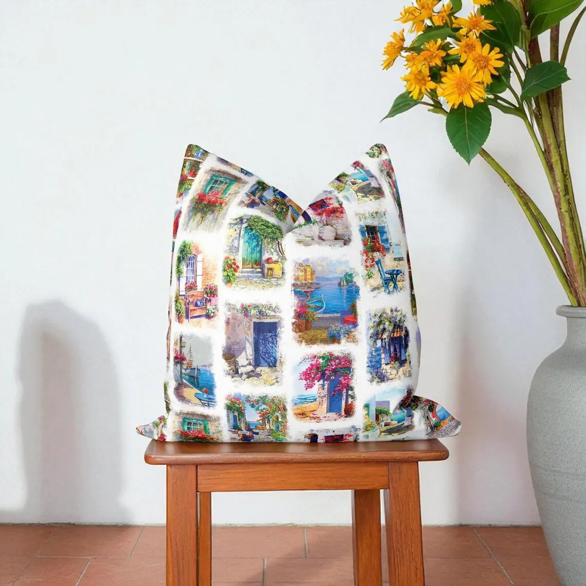 Mediterranean Windows and Doors Pillow Cover