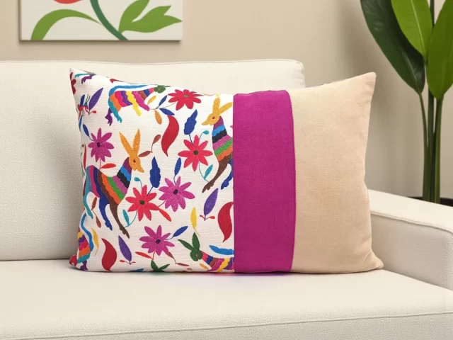 Mexican Otomi Colorblock Pillow Cover