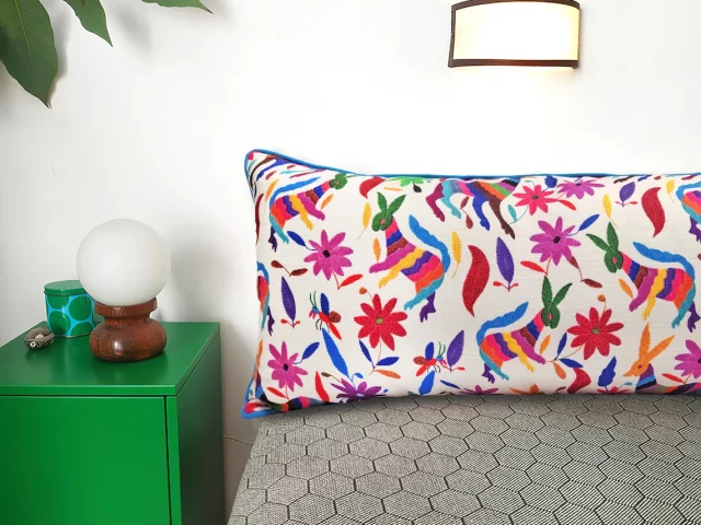 Mexican Otomi Print Lumbar Pillow Cover