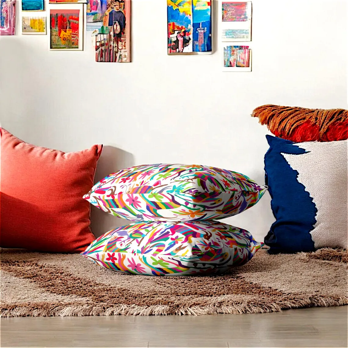Mexican Otomi Print Pillow Cover