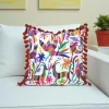 Mexican Otomi Print Tassel Pillow Cover