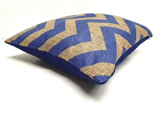 Navy Blue Chevron Print Pillow Cover