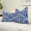 Navy Blue Damask Marine Pillow Cover