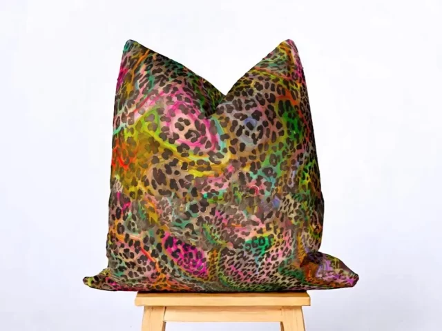 Ombre Leopard Print Throw Pillow