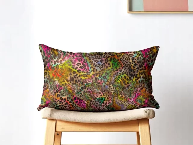 Ombre Leopard Print Throw Pillow