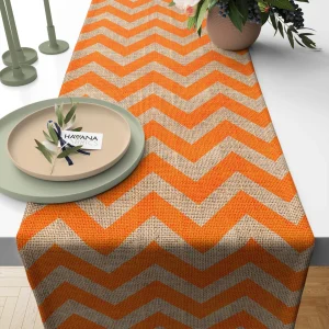 Runner da tavola arancione a zig zag