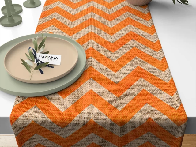 Orange Chevron Table Runner