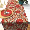 Orange Kilim Print Table Runner