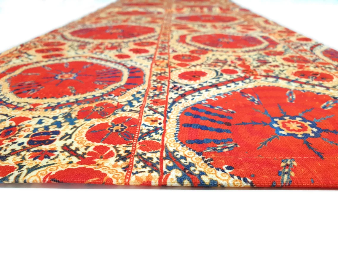 Orange Kilim Print Table Runner