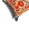 Orange Kilim Print Tassel Pillow Cover