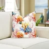 Orange Yellow Coral Reef Pillow Cover