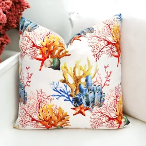 Orange Yellow Coral Reef Pillow Cover