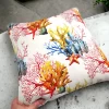 Orange Yellow Coral Reef Pillow Cover