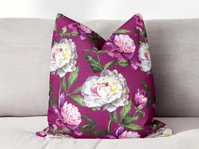 Peony Floral Pillow Cover