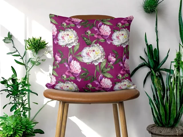Peony Floral Pillow Cover