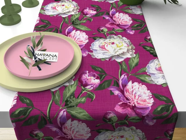 Peony Floral Table Runner
