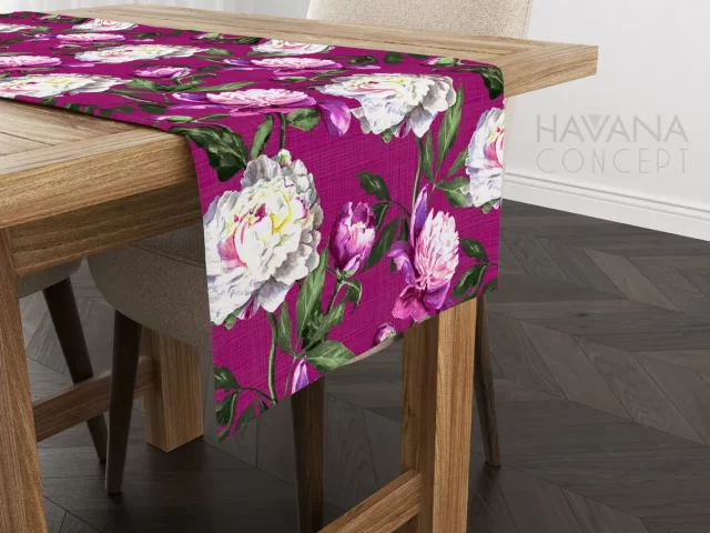 Peony Floral Table Runner