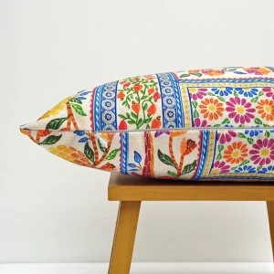 Persian Ceramic Tiles and Birds Pillow Cover