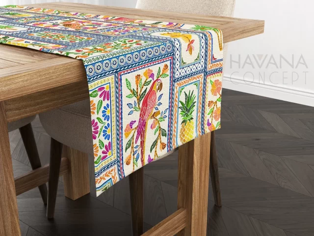 Persian Tiles and Birds Table Runner