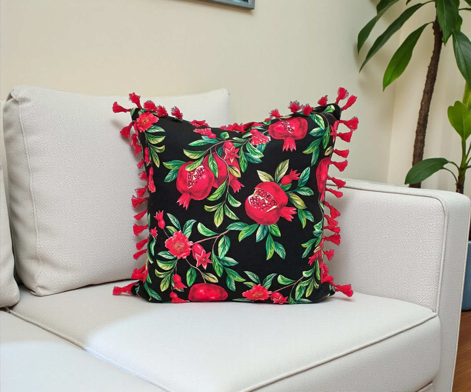 Pomegranate Print Pillow Cover