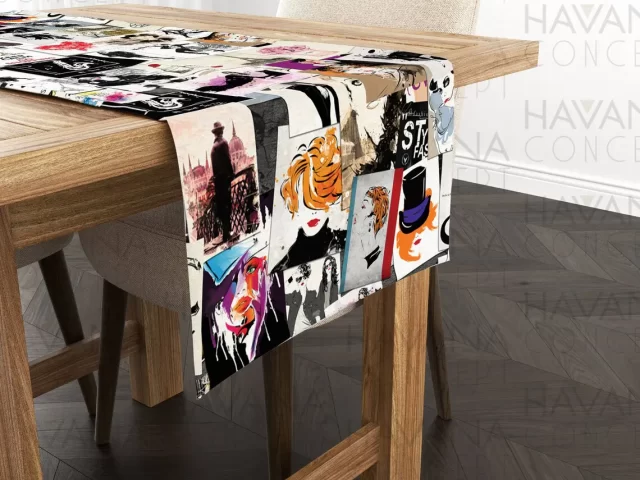 Pop art Woman Fashion Table Runner