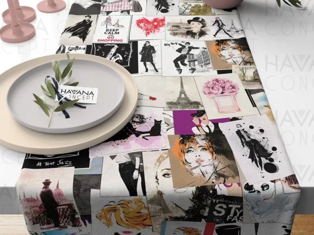 Pop art Woman Fashion Table Runner