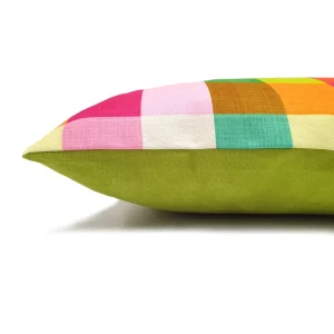 Rainbow Gingham Pillow Cover
