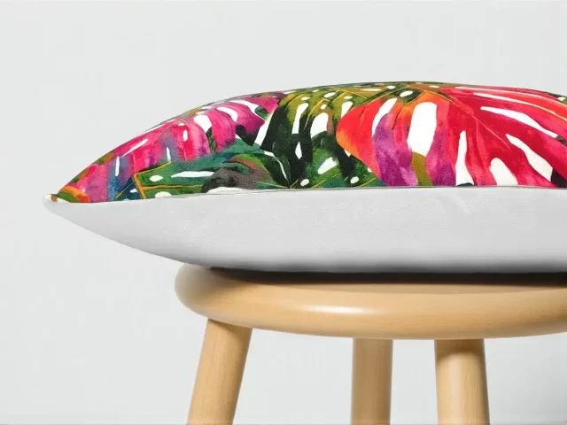 Rainbow Monstera Pillow Cover