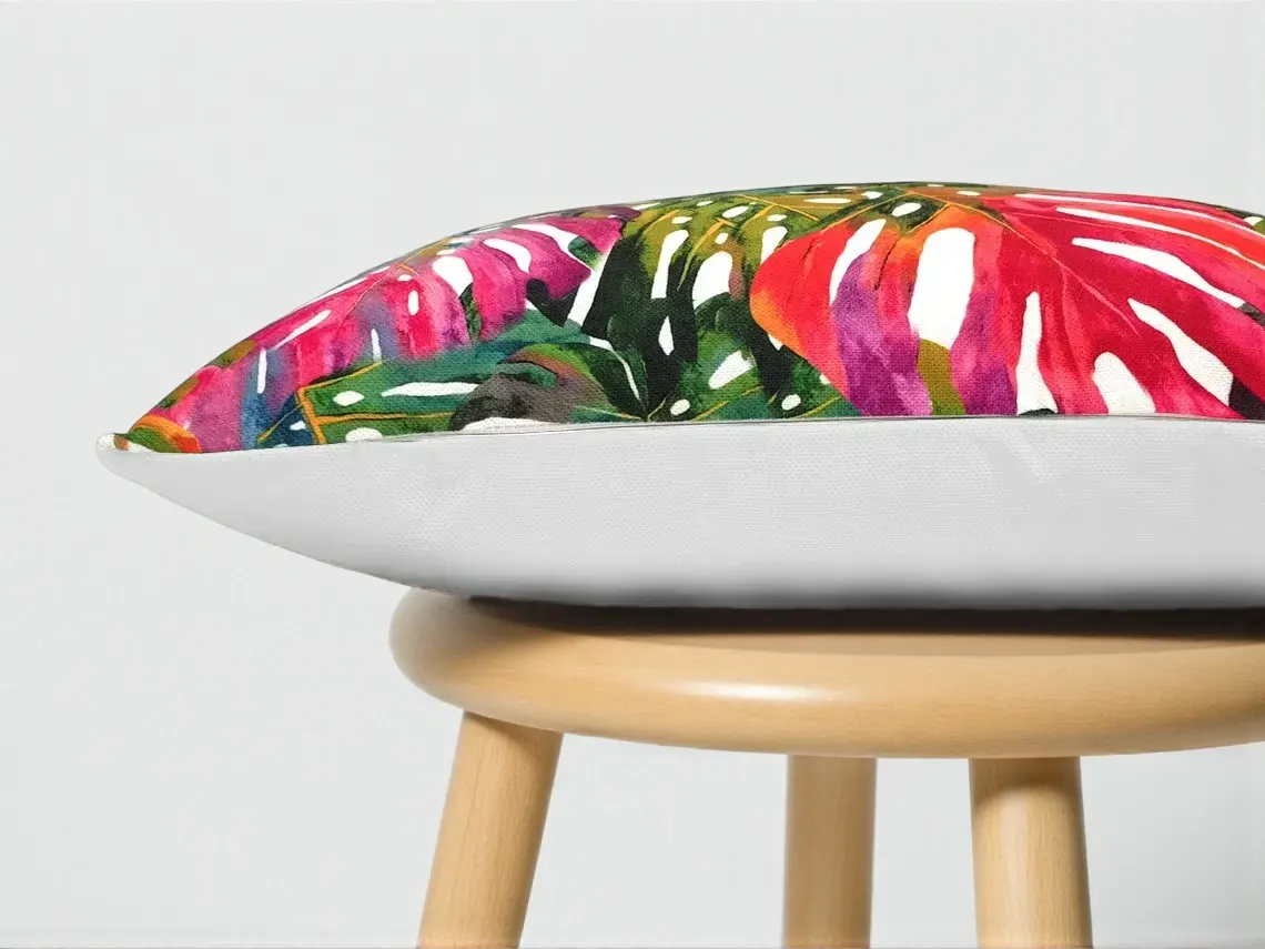 Rainbow Monstera Pillow Cover