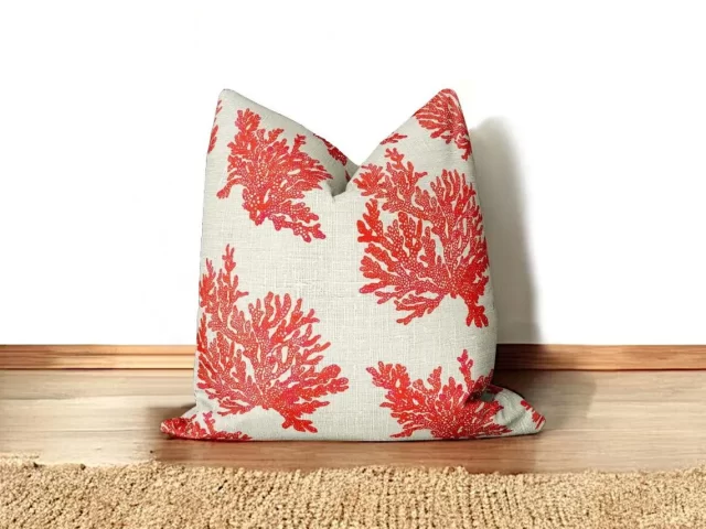 Red Coral Reef Pillow Cover
