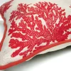 Red Coral Reef Piped Pillow Cover