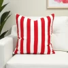 Red Stripe Pillow Cover
