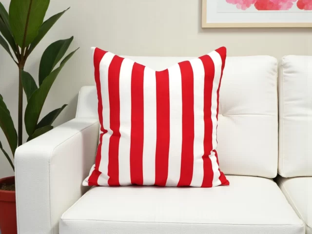 Red Stripe Pillow Cover