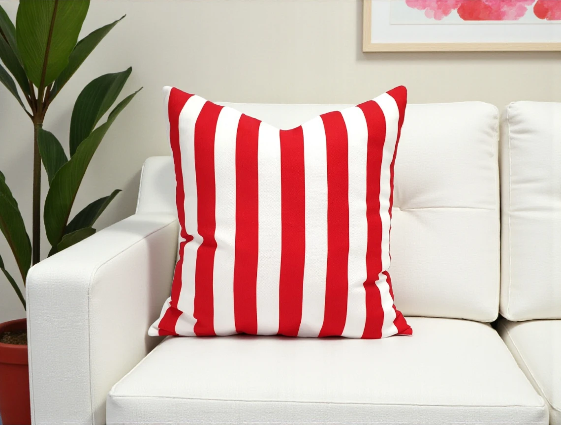 Red Stripe Pillow Cover