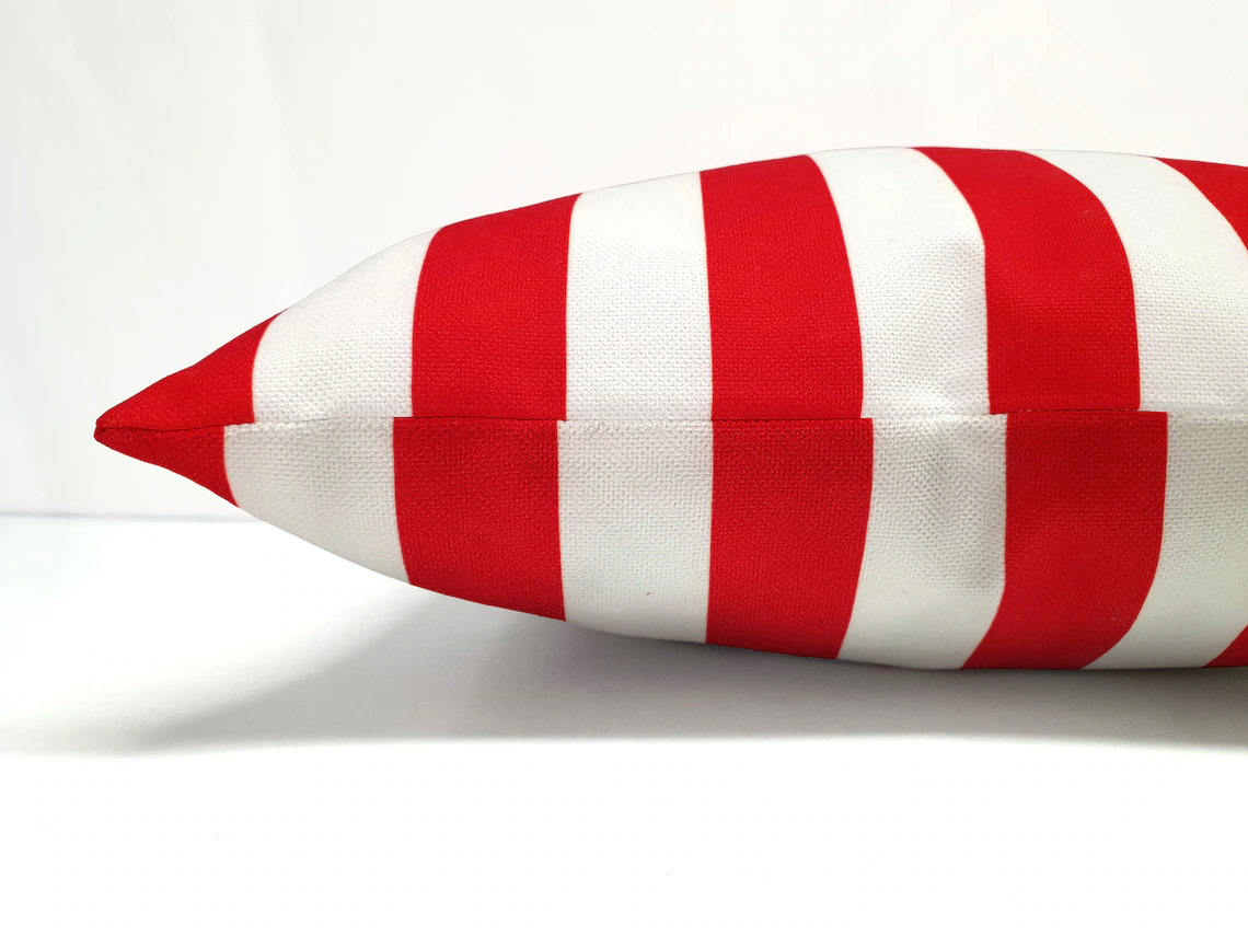 Red Stripe Pillow Cover