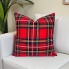 Red Tartan Plaid Pillow Cover