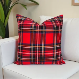 Red Tartan Plaid Pillow Cover