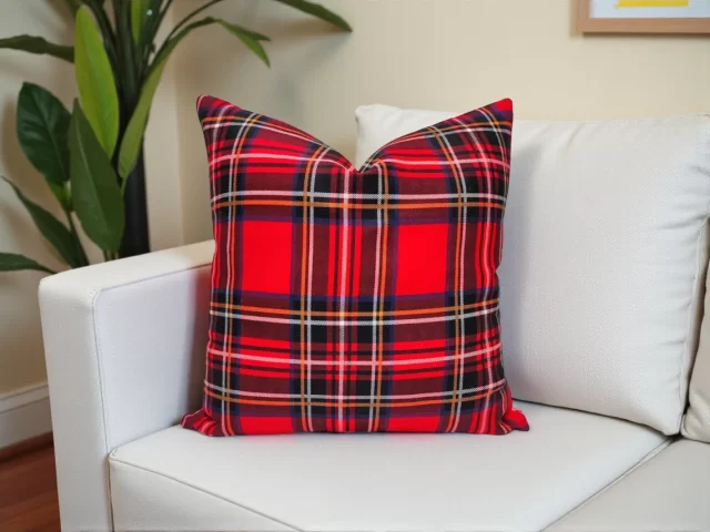 Red Tartan Plaid Pillow Cover