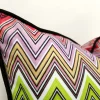 Retro Chevron Zigzag Piped Pillow Cover