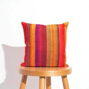 Retro Orange Unbalanced Stripe Pillow Cover