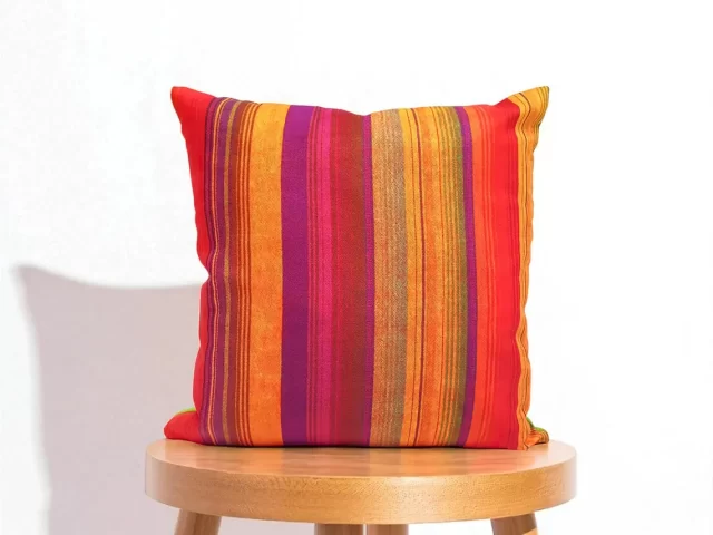 Retro Orange Unbalanced Stripe Pillow Cover