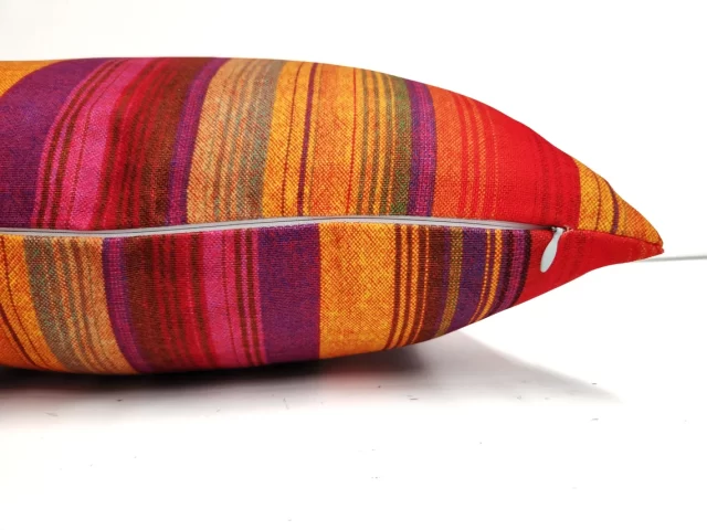 Retro Orange Unbalanced Stripe Pillow Cover