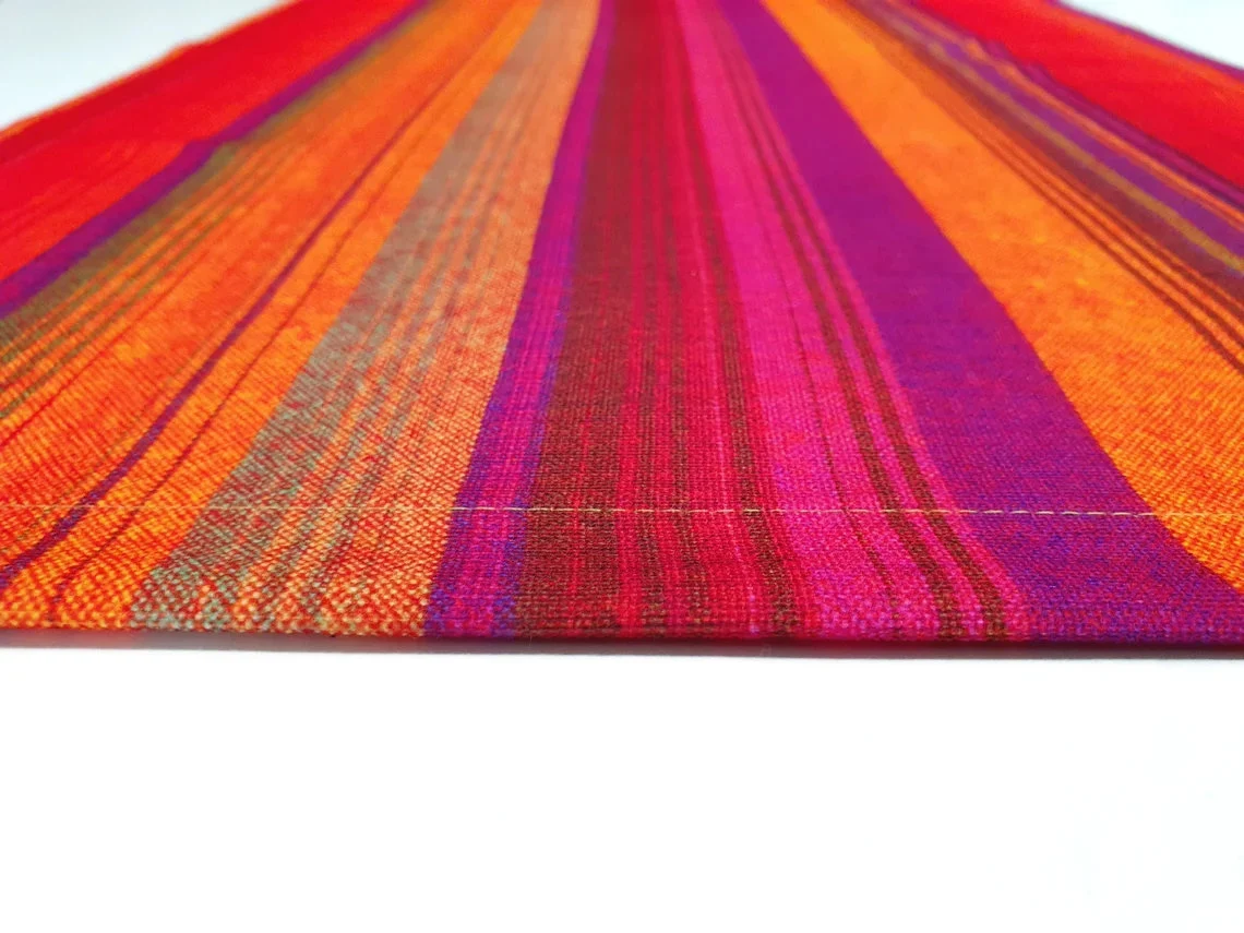 Retro Orange Unbalanced Stripe Table Runner