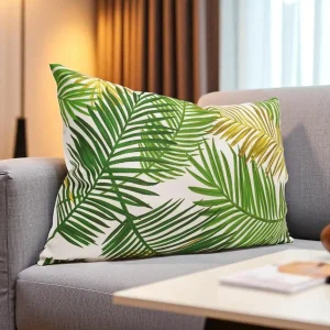 Retro Palm Leaves Pillow Cover
